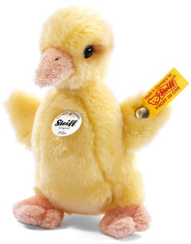 Steiff knuffel kuiken pluche Pilla geel - 14 cm - zacht speelgoed