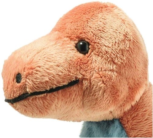 Steiff knuffel Soft Cuddly Friends brontosaurus Bronko, donkeroranje/petroleum blauw-2