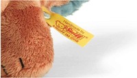 Steiff knuffel Soft Cuddly Friends brontosaurus Bronko, donkeroranje/petroleum blauw-3