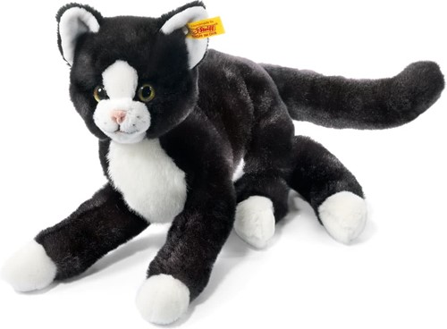 Steiff knuffel bungelende kat Mimmi, zwart/wit