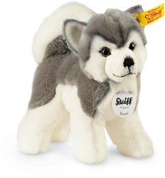Steiff knuffel husky Bernie pluche hond grijs-wit 17 cm