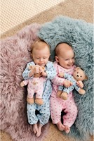 Steiff knuffel teddybeer Teddy and Me baby jongen met pyjama, beige/blauw-2