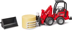 Bruder compacte lader 2630 speelgoedtractor met balengrijper en hooibaal