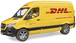 Bruder Mercedes Benz Sprinter DHL speelgoedauto met bestuurder en pakketjes