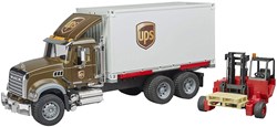 Bruder vrachtwagen MACK UPS met vorkheftruck speelgoedset