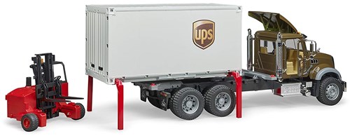 Bruder vrachtwagen MACK UPS met vorkheftruck speelgoedset-3