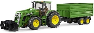 Bruder John Deere Met Voorlader En Transportaanhanger bruder kopen in de aanbieding