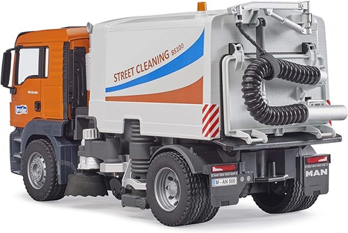 Bruder MAN TGS speelgoed stratenreiniger vrachtwagen oranje-3