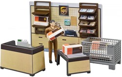 Bruder bworld UPS pakketshop speelgoed logistiek set