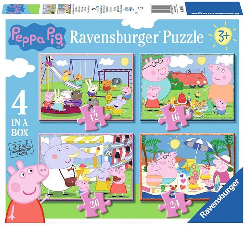 Ravensburger Peppa Pig puzzelbox - kinderpuzzel 12-16-20-24 stukjes