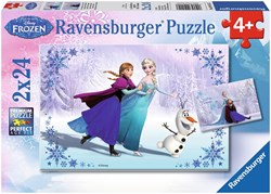 Ravensburger Disney Frozen puzzel - kinderpuzzel 2x24 stukjes - zussen voor altijd