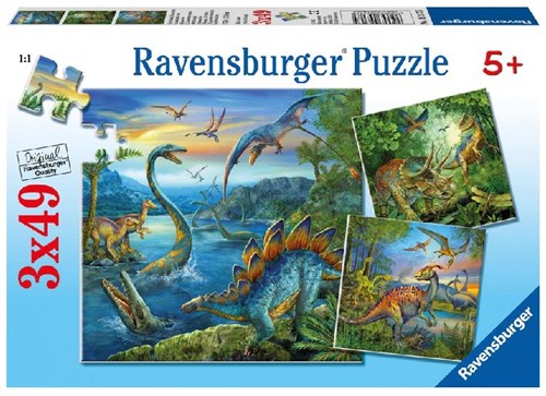 Ravensburger Dinosauriërs puzzel - 3x49 stukjes - kinderpuzzel