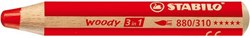 STABILO kleurpotlood woody 3 in 1 rood - multitalent voor kinderen