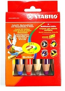 STABILO woody 3 in 1 - multitalent potlood - etui met 6 kleuren