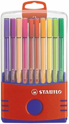 Stabilo premium viltstift set Pen 68 ColorParade 20 kleuren rood/blauw
