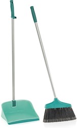 Leifheit stoffer en blik lange steel - schoonmaakset turquoise