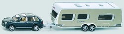 Siku Auto speelgoed met caravan - Porsche 1:55 - kampeeravontuur