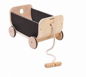 Plan Toys Houten Loopwagen Wagon Black 8619 plan toys kopen in de aanbieding