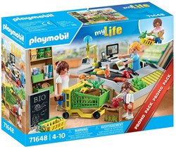 Playmobil biologische supermarkt speelgoed winkel stadsleven