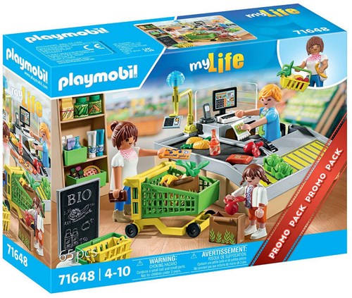 Playmobil biologische supermarkt speelgoed winkel stadsleven