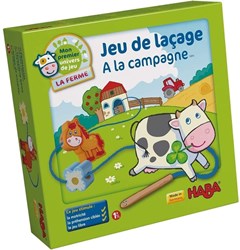Haba houten speelgoed rijgspel boerderij - educatief spel voor peuters