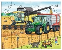 Haba puzzel speelgoed - Tractor & co. - kleurrijke kartonnen kinderpuzzel