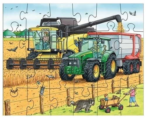 Haba puzzel speelgoed - Tractor & co. - kleurrijke kartonnen kinderpuzzel-2