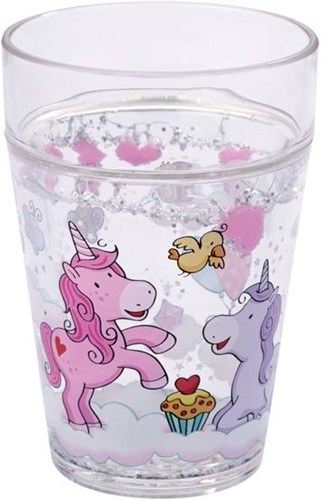 Haba glitterbeker eenhoorn beker voor kinderen met glitters 250ml