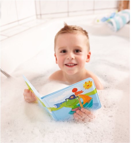 Haba badboek Kapitein Kikker kleurrijk baby badspeelgoed-3