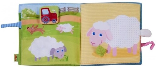 Haba stoffen boek boerderij babyboek met dieren en vingerpop-3
