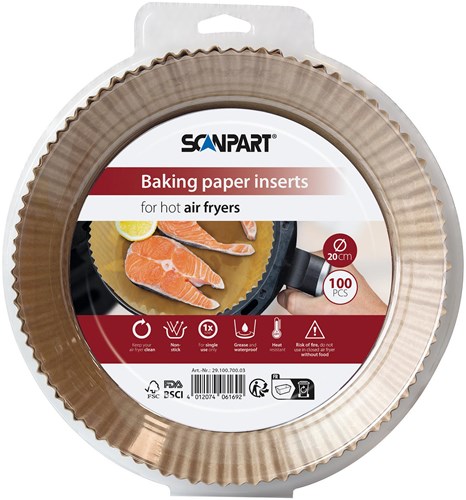 ScanPart Airfryer bakpapier rond 20cm 100 stuks anti-aanbak