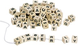 Goki houten letterkralen alfabet kralen set 300 stuks educatief speelgoed