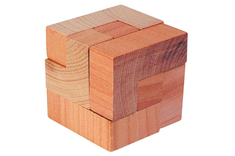 mager beoefenaar verschil Goki houten puzzel kubus