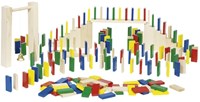 Goki Domino Rally houten speelset - 250 stuks - educatief speelgoed