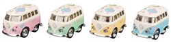 Goki Volkswagen bus speelgoedauto met pull-back motor, metaal, 5 cm