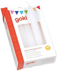 Goki verjaardagskaarsjes wit set van 10 voor verjaardagstaart