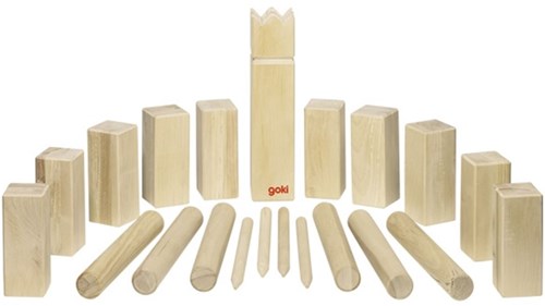 Goki Kubb Vikings buitenspel XL in katoenen tas - houten spel