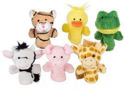 Goki Pluche Vingerpop Dieren - 1 stuk - willekeurig geleverd