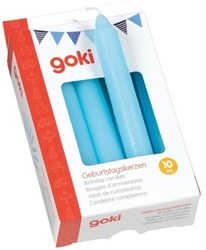 Goki verjaardagskaarsjes blauw set - 10 stuks voor verjaardagstrein