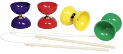 Goki diabolo speelgoed met houten handvatten en touw - motoriek