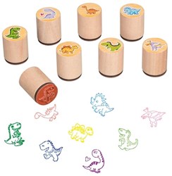 Goki stempel Dinosaurus - houten speelgoedstempel voor kinderen