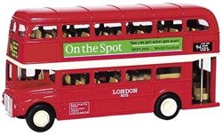 Goki London Bus metalen speelgoedbus met pull-back motor 12 cm