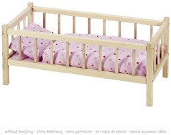 Goki poppenbed houten speelgoedbed voor poppen tot 50 cm