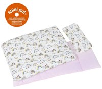 Goki poppen beddengoed regenboog set kussen 22 x 10 cm katoen