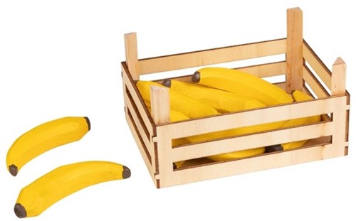Goki houten speelgoed bananen in kistje - rollenspel fruitwinkel