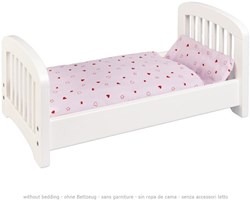Goki poppenbed houten speelgoedbedje voor babypop - roze wit