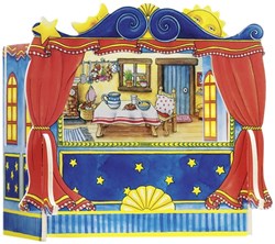 Goki vingerpoppen theater - houten poppenkast voor kinderen