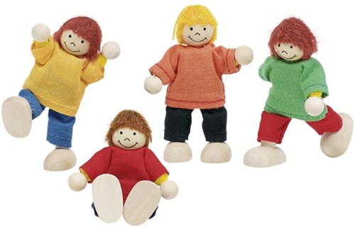 Goki poppenhuis houten kinderen set - buigpopjes 4 stuks