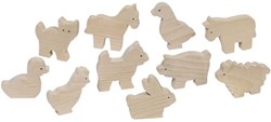 Goki houten boerderijdieren set - 10 stuks - educatief speelgoed