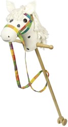 Goki houten stokpaard wit speelgoed met wieltjes en halster